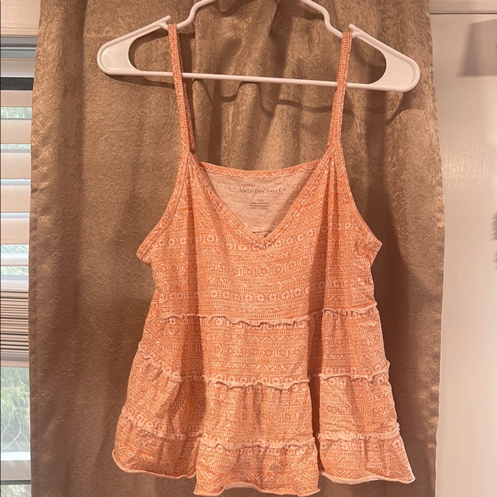 Orange Patterned Women's Top
